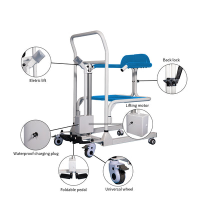 4-In-1 Multifunctional Electric Lift Transfer, Shower & Commode Chair