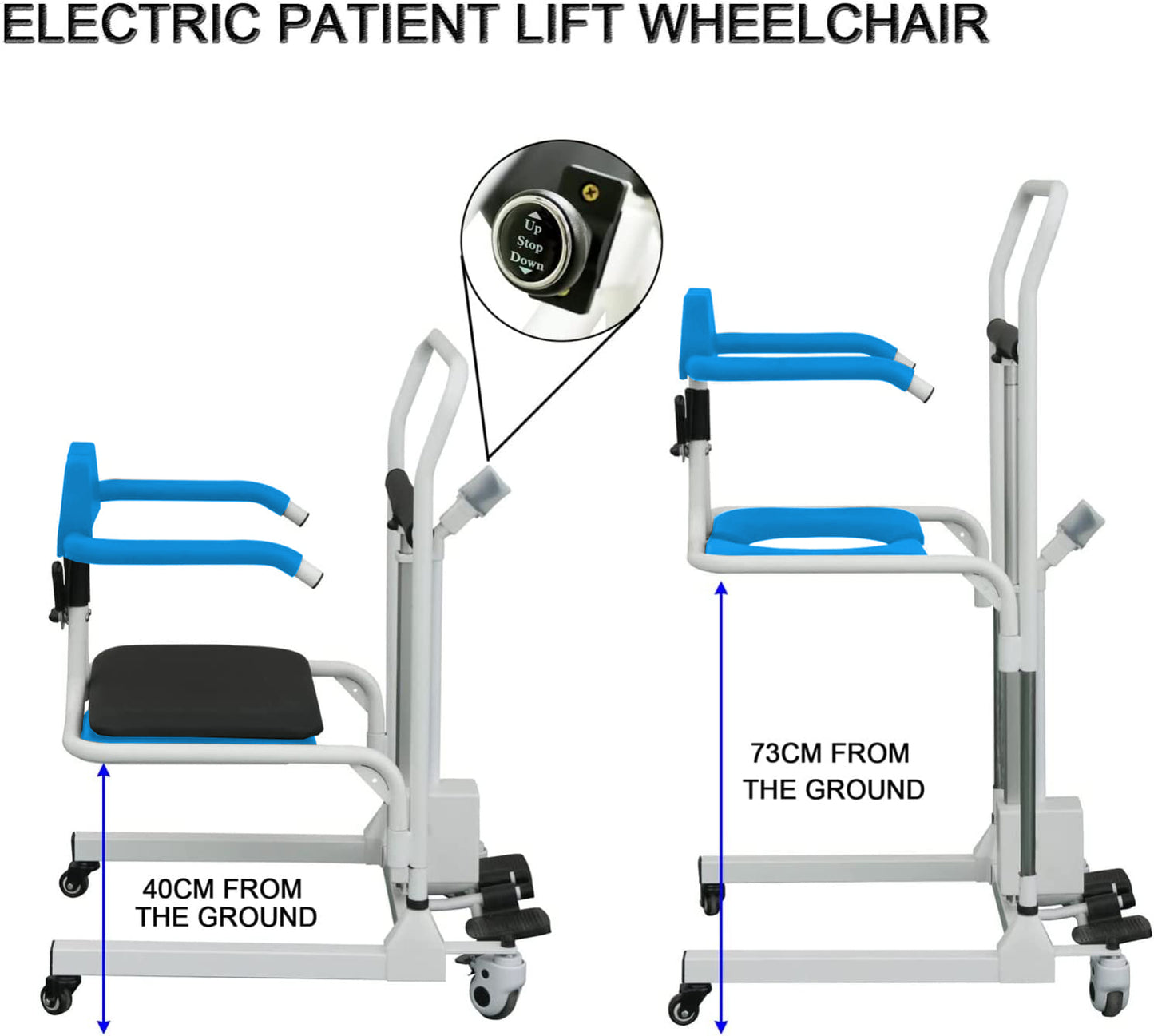 4-In-1 Multifunctional Electric Lift Transfer, Shower & Commode Chair