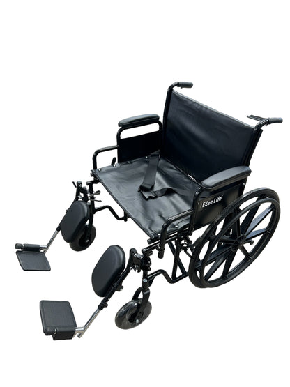 24" Bariatric - 500 lb Capacity - Heavy Duty EZee Life Wheelchair - CH1095