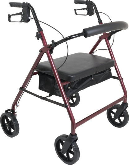 Aluminum Bariatric Rollator, 8" Wheels, BurgundyRLA8BGDME, MobilityProBasics