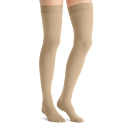 JOBST Opaque Compression Stockings 20-30 mmHg Thigh High Silicone Dot Band Closed Toe Petite