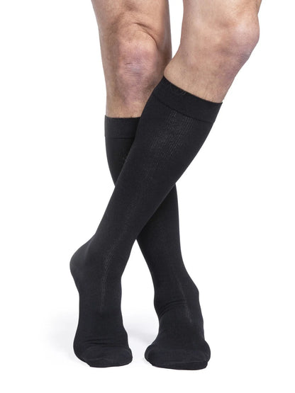 Sigvaris 230 Essential Cotton Compression Socks 20-30 mmHG Calf High Grip Top for Men Closed Toe