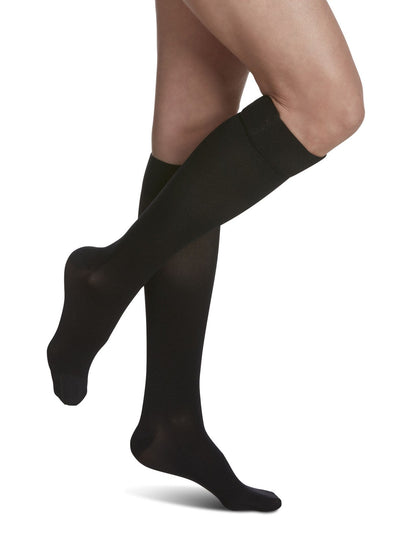 Sigvaris 860 Opaque Compression Socks 20-30 mmHg Calf High With Grip Top For Unisex Closed Toe