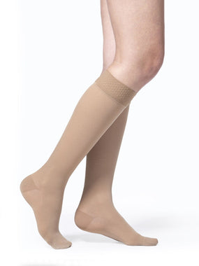 Sigvaris 860 Opaque Compression Socks 20-30 mmHg Calf High With Grip Top For Unisex Closed Toe