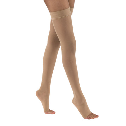 JOBST UltraSheer Compression Stockings 15-20 mmHg Thigh High Silicone Dot Band Open Toe