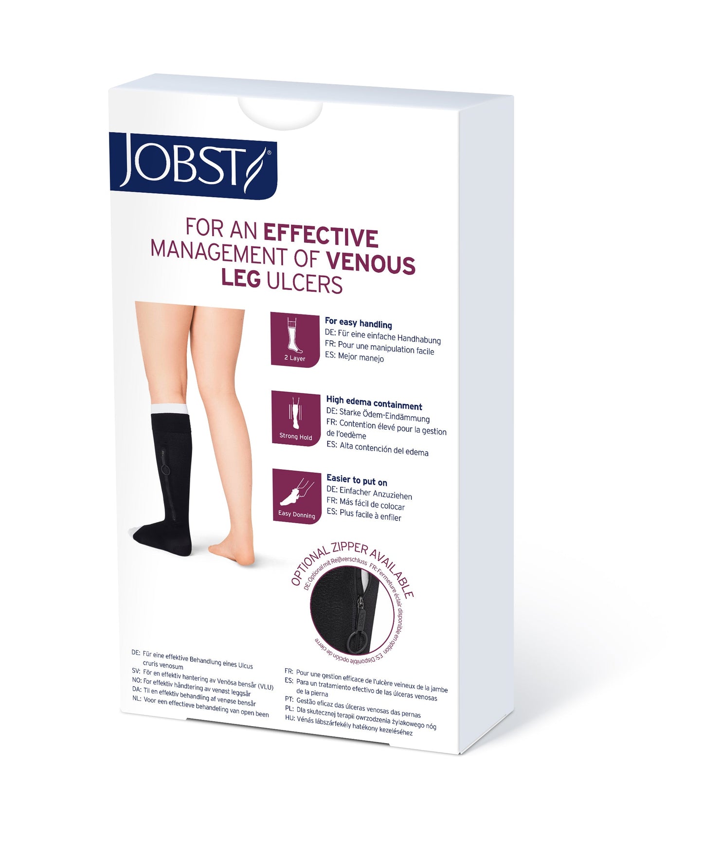 JOBST UlcerCARE 2-Part Compression System with Liners 40+ mmHg Knee High Open Toe With Zipper