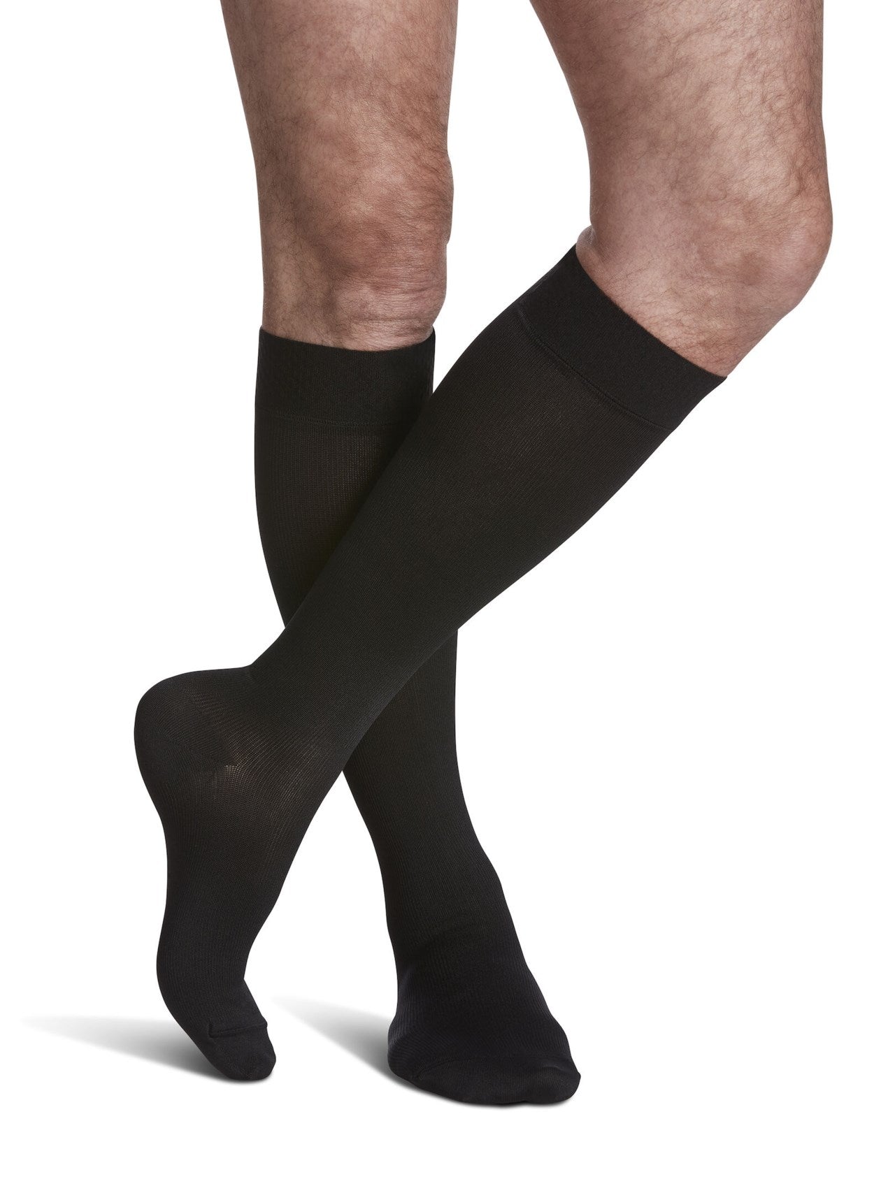 Sigvaris 820 Microfiber Compression Socks 30-40 mmHg Calf High With Grip Top for Men Closed Toe