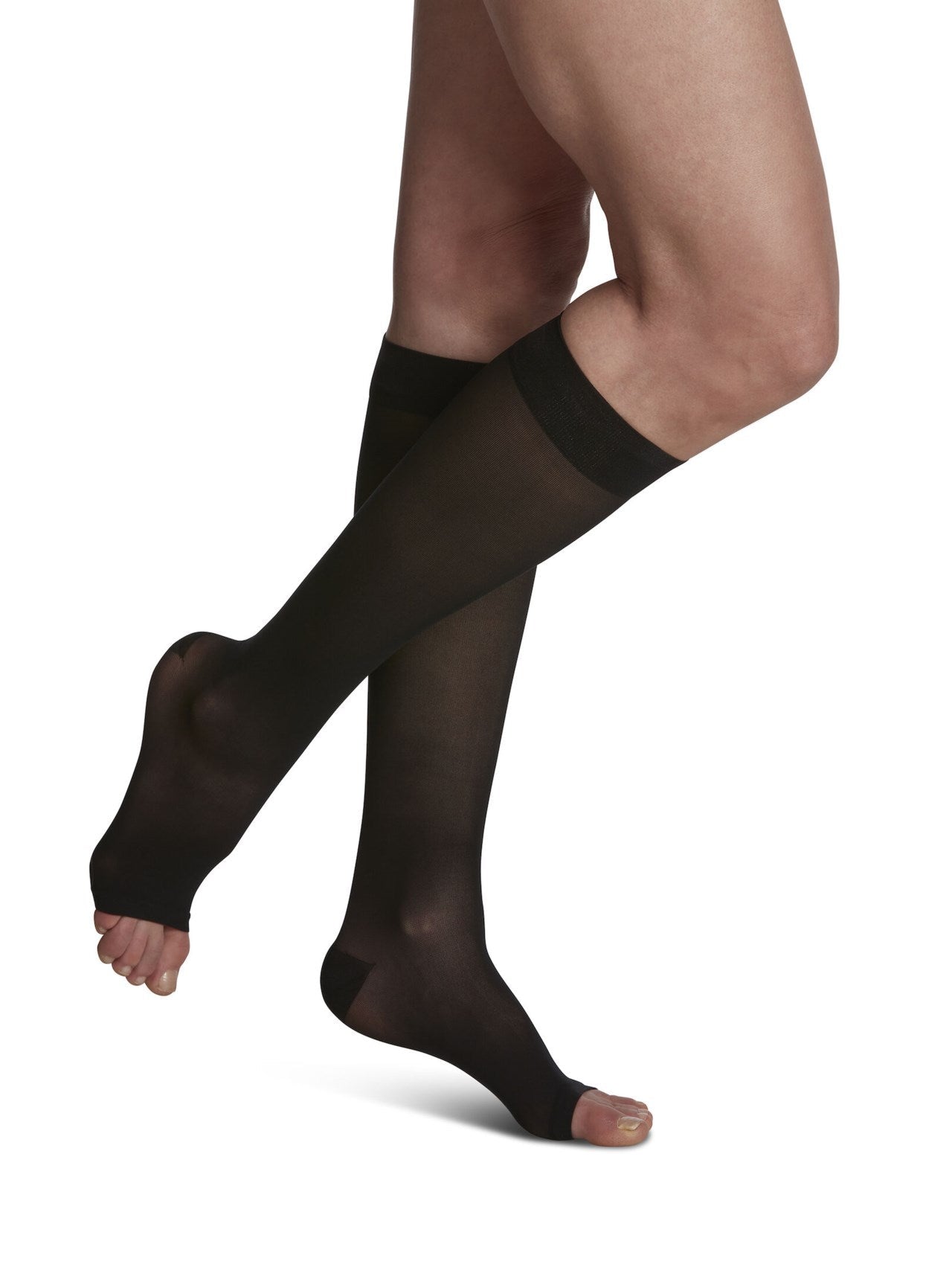 Sigvaris 780 Sheer Compression Socks 15-20 mmHg Calf High for Women Open Toe