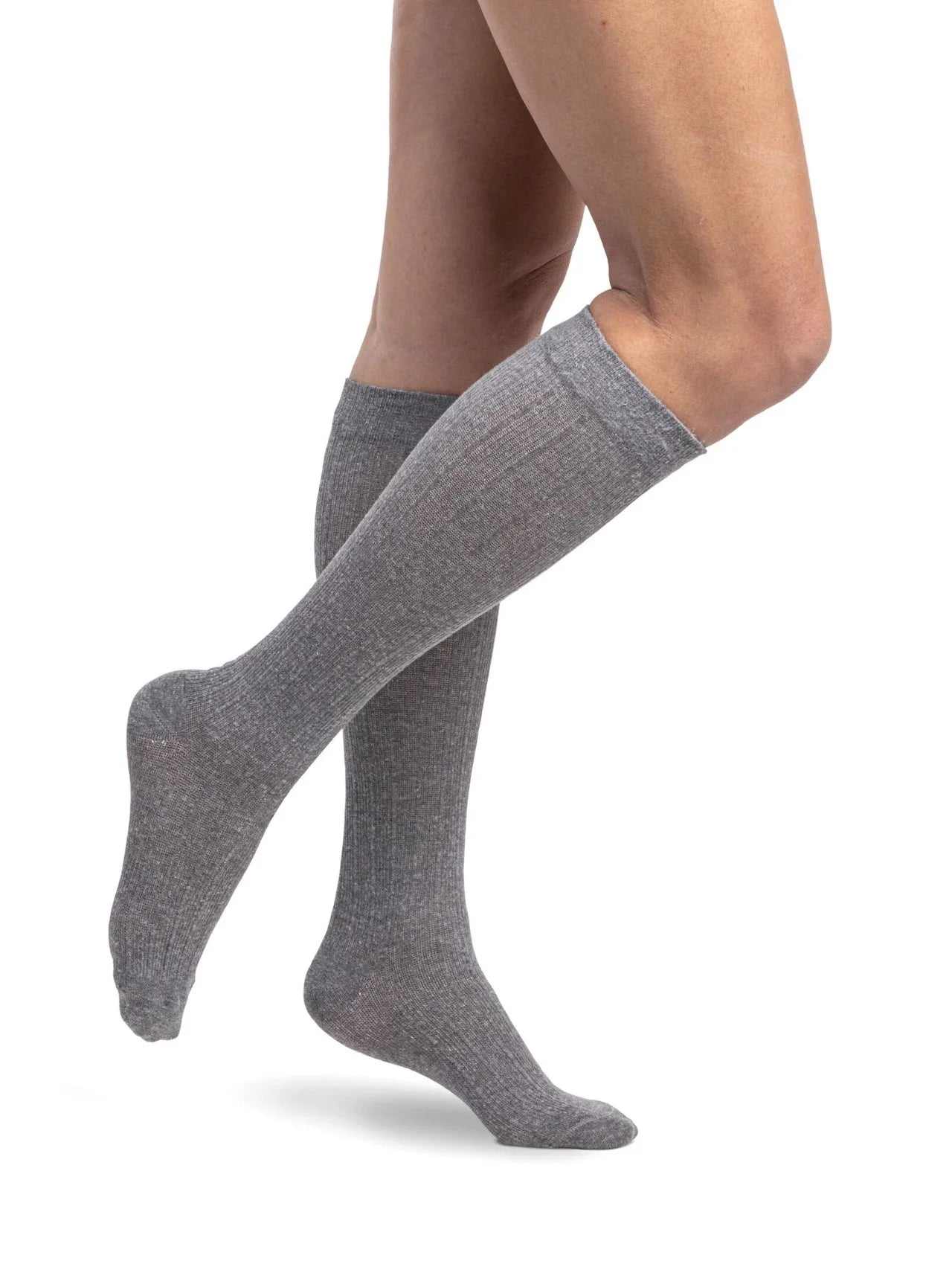 Sigvaris 250 Linen Compression Socks 20-30 mmHg Calf High For Women Closed Toe