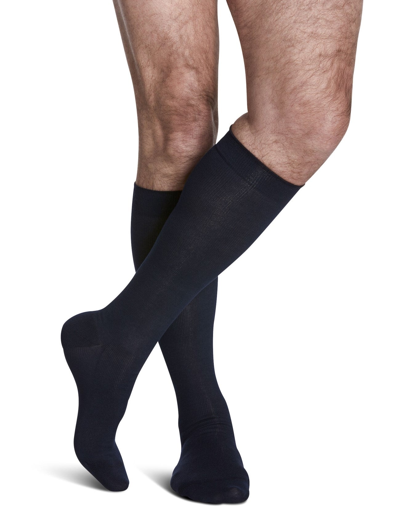 Sigvaris 220 Sea Island Cotton Compression Socks 20-30 mmHg Calf High for Men Closed Toe