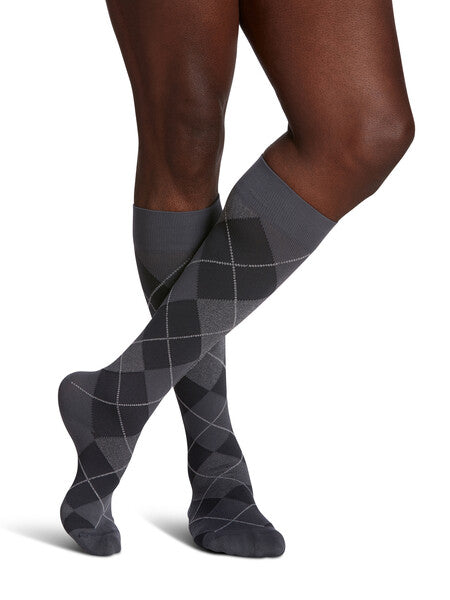 Sigvaris 830 Microfiber Pattern Compression Socks 20-30 mmHg Calf High for Men Closed Toe