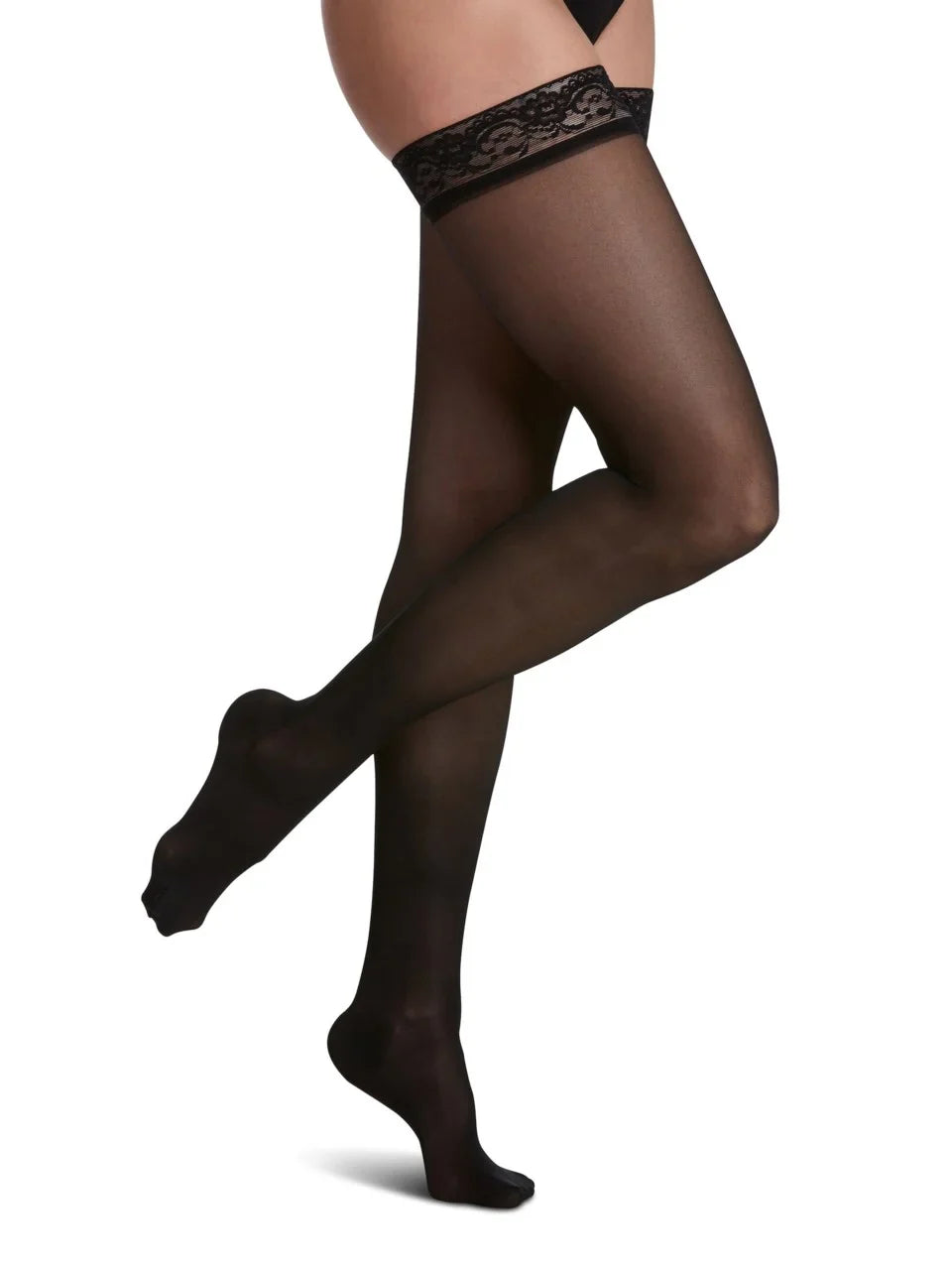 Sigvaris 120 Sheer Fashion Compression Socks 15-20 mmHg Thigh High For Women Closed Toe